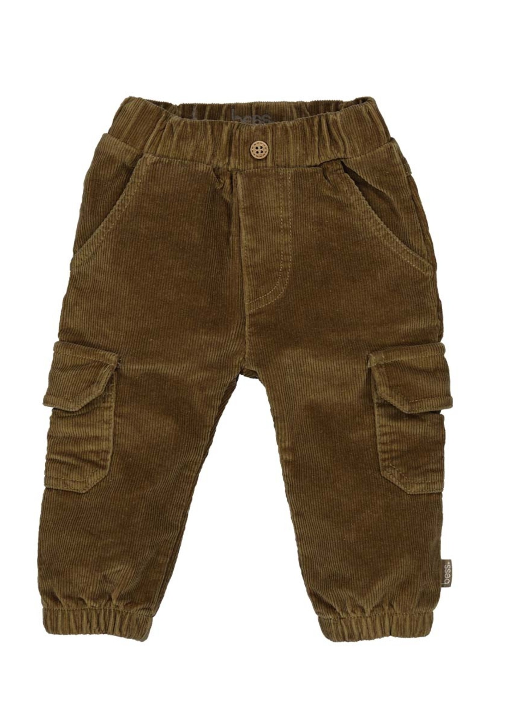 Bess Bess - pants pockets babycord walnut