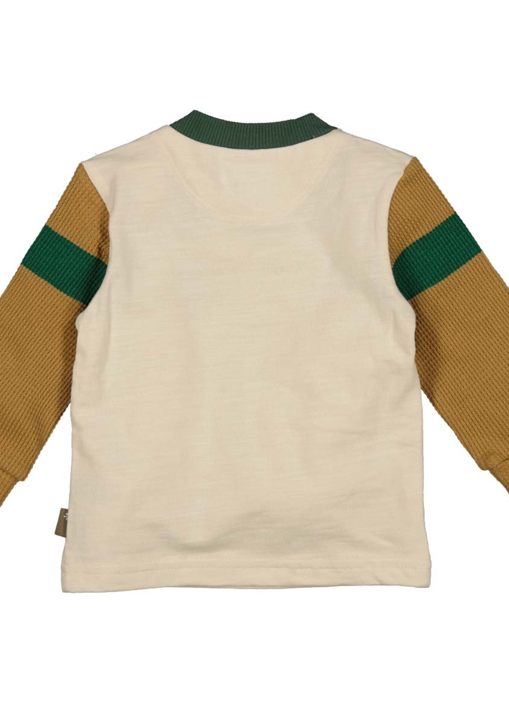 Bess Bess - shirt ls colorblock off white