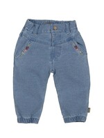 Bess Bess - pants embroidery jog denim stone wash
