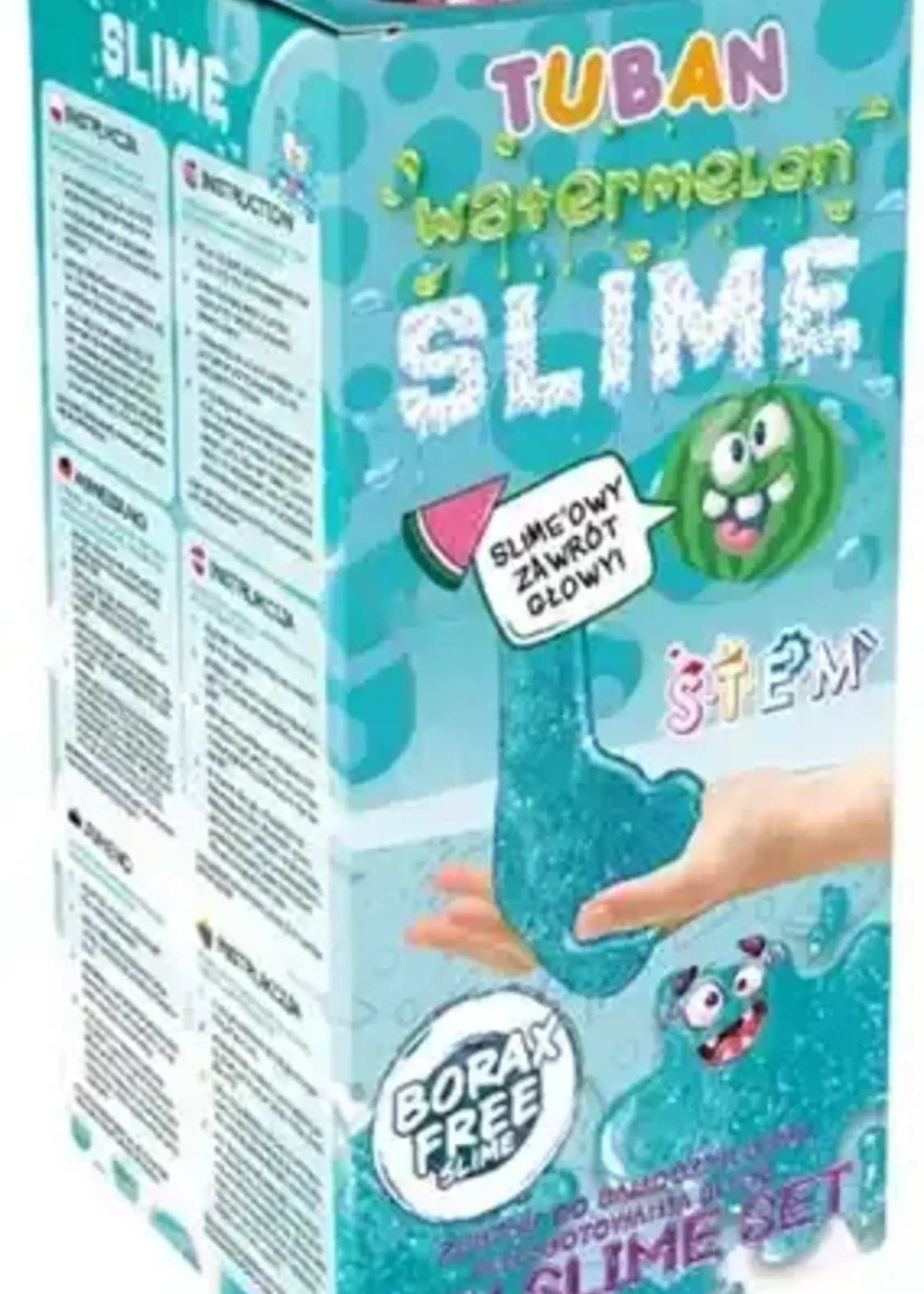 Tuban Tuban - zelf slime maken turquoise glitter met watermeloengeur