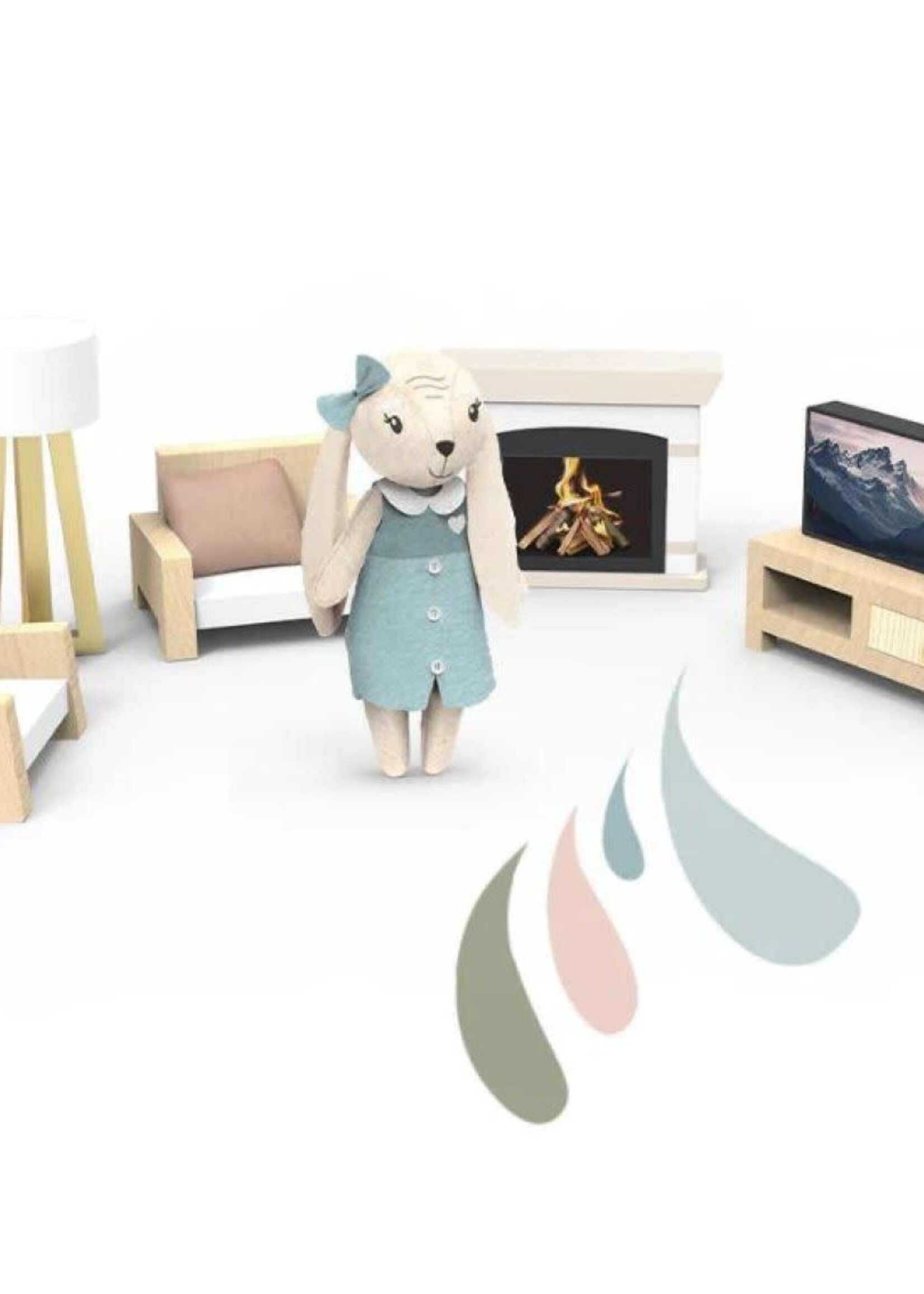 Speedy monkey Speedy monkey - poppenhuis woonkamer + 1 figuur