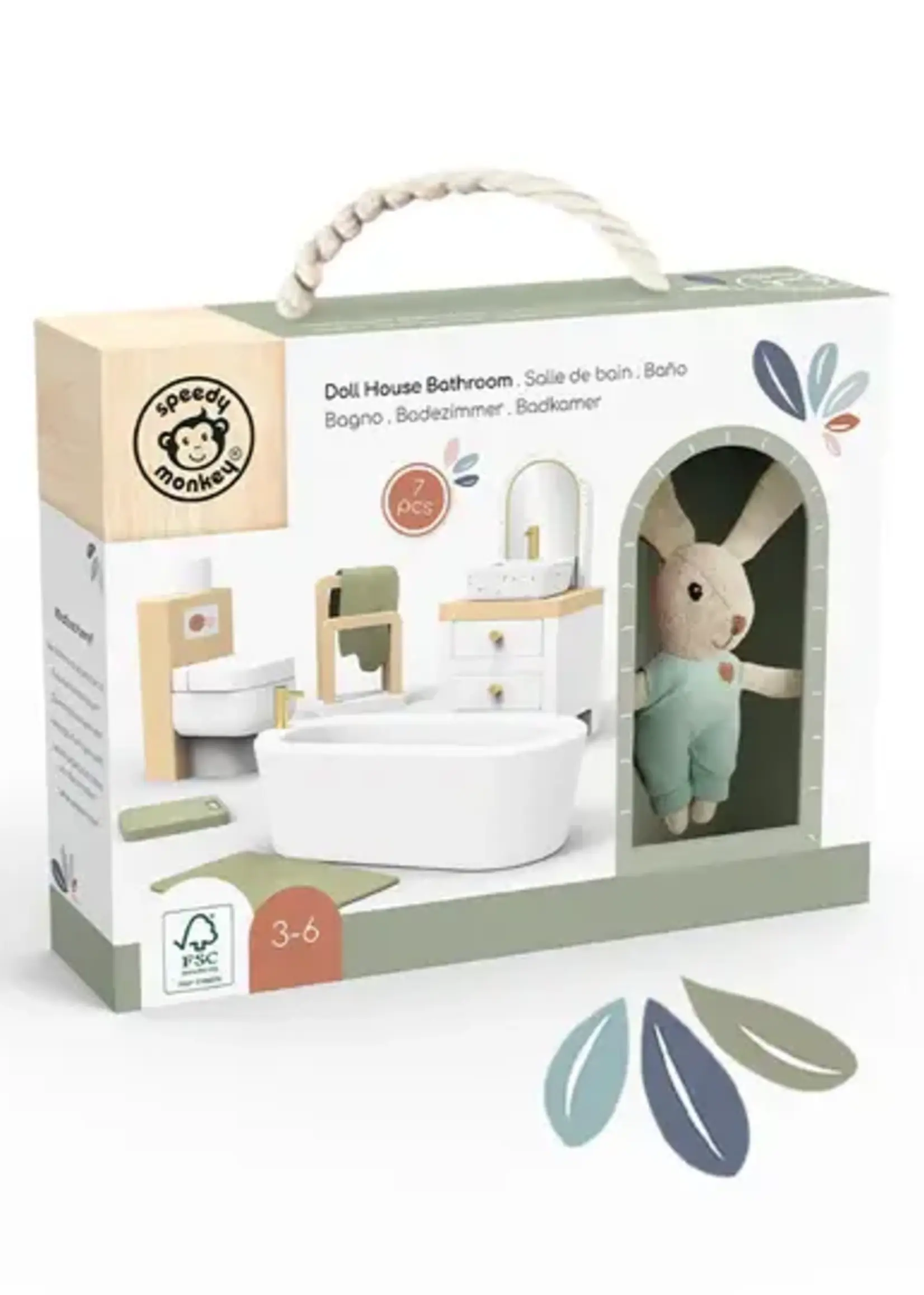 Speedy monkey Speedy monkey - poppenhuis badkamer + 1 figuur