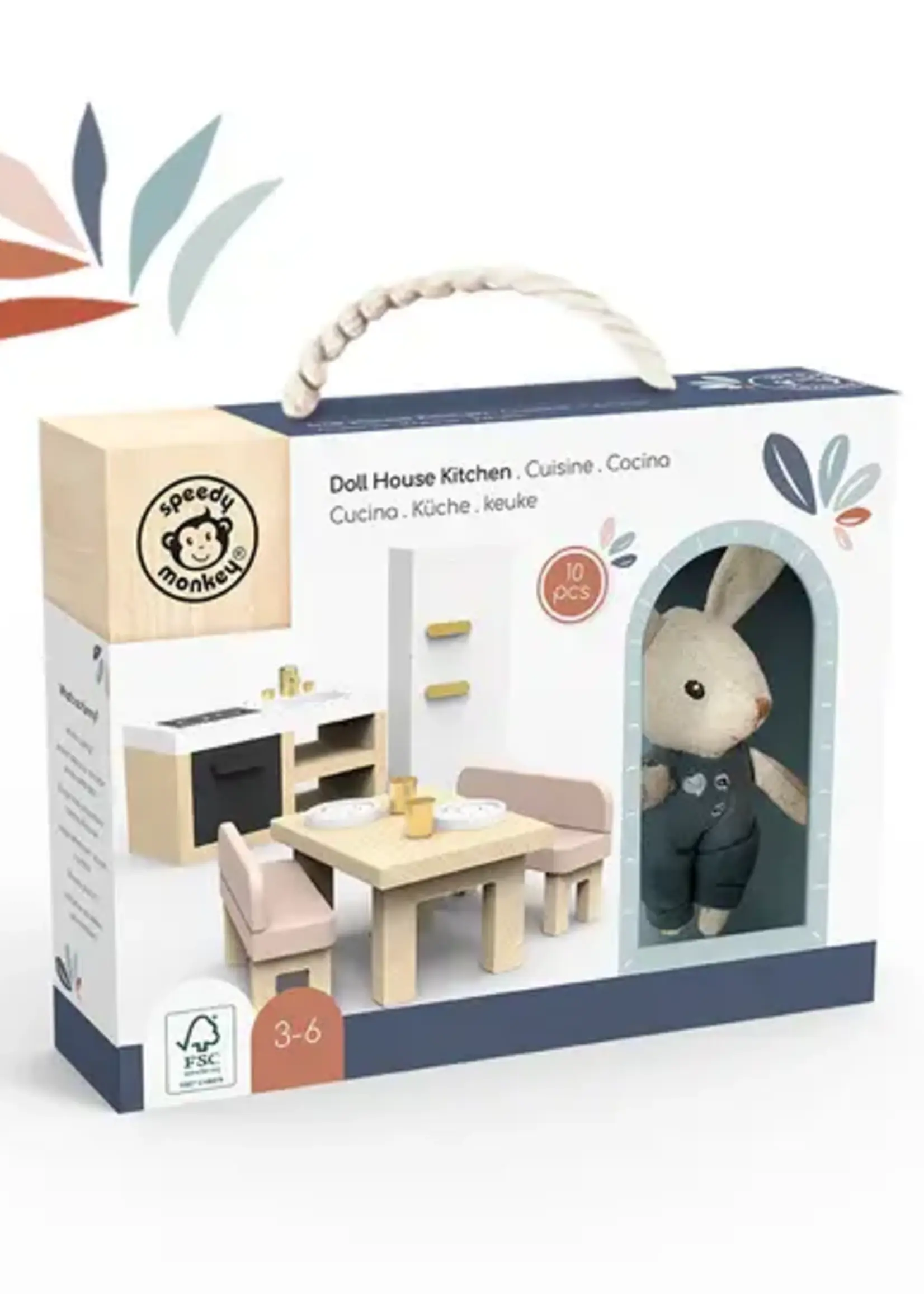 Speedy monkey Speedy monkey - poppenhuis keuken + 1 figuur