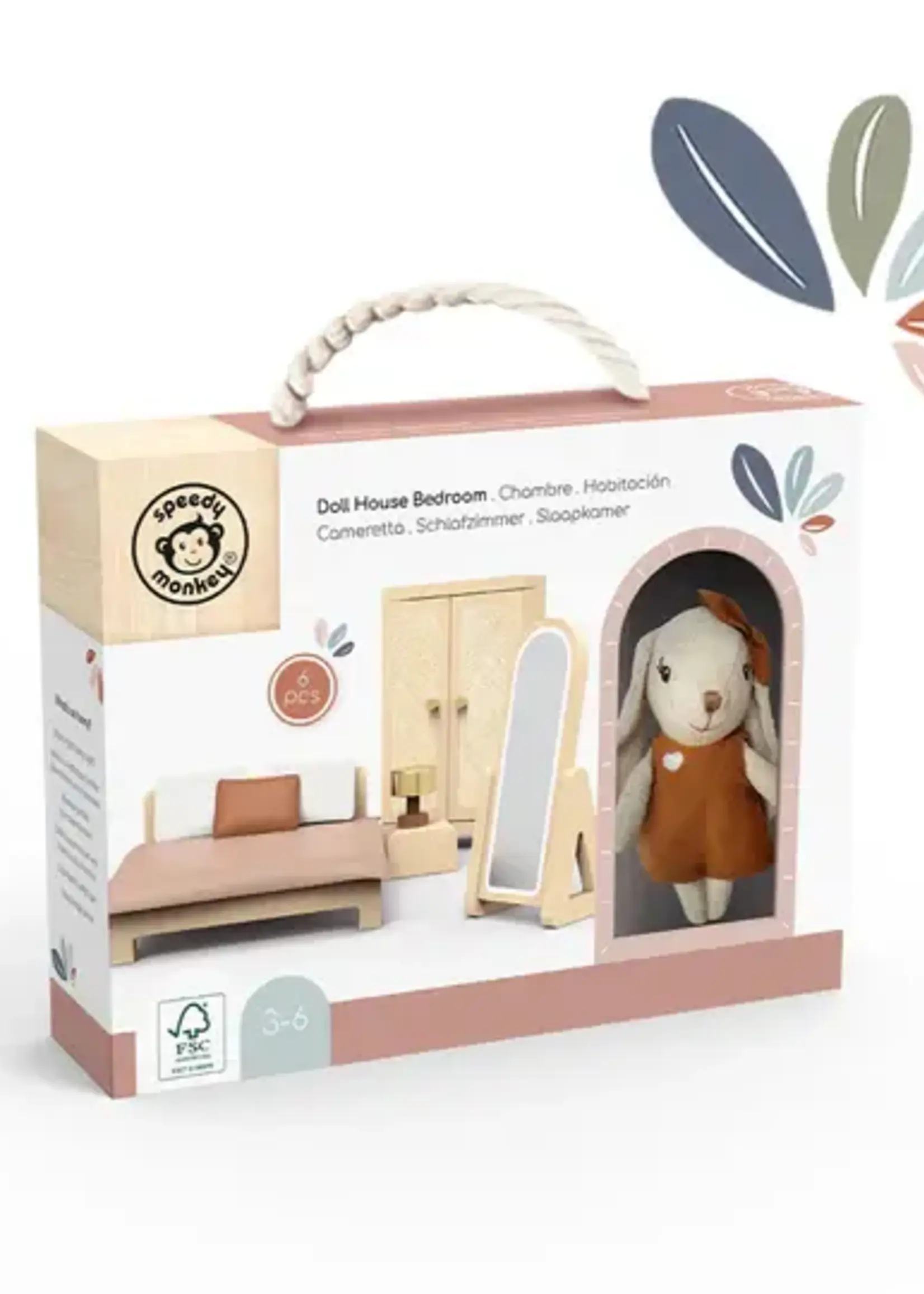 Speedy monkey Speedy monkey - poppenhuis slaapkamer + 1 figuur