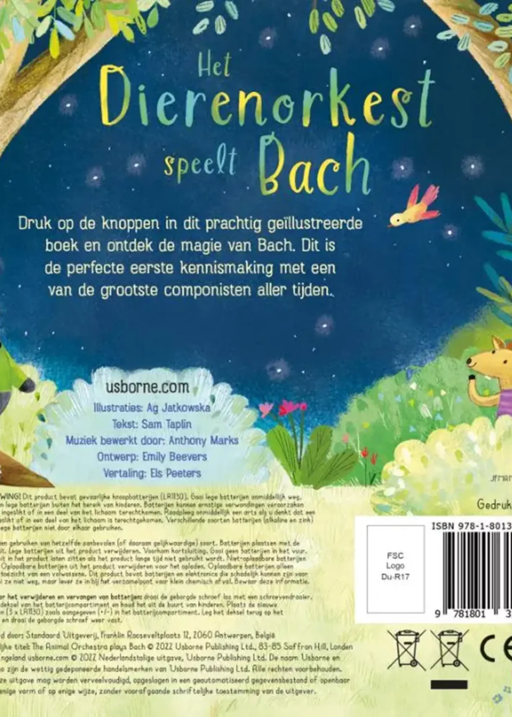 Usborne Geluidenboek dierenorkest speelt Bach