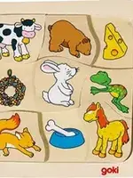 goki Puzzel, wie eet wat? 9 delig.