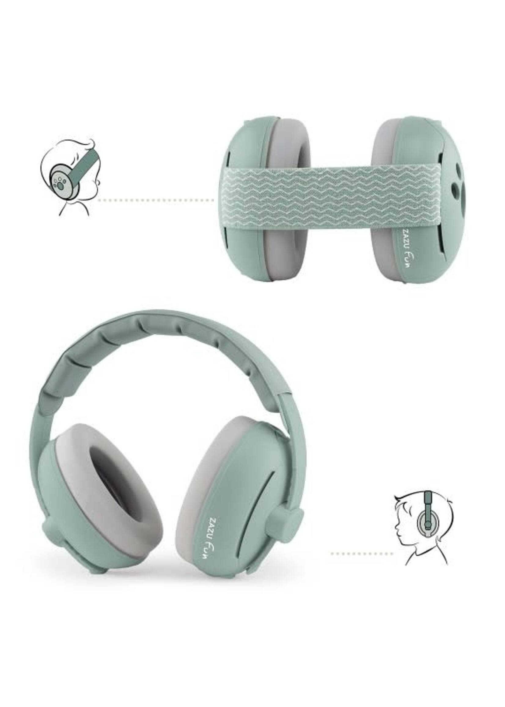 zazu Zazu - earmuffs baby and junior green