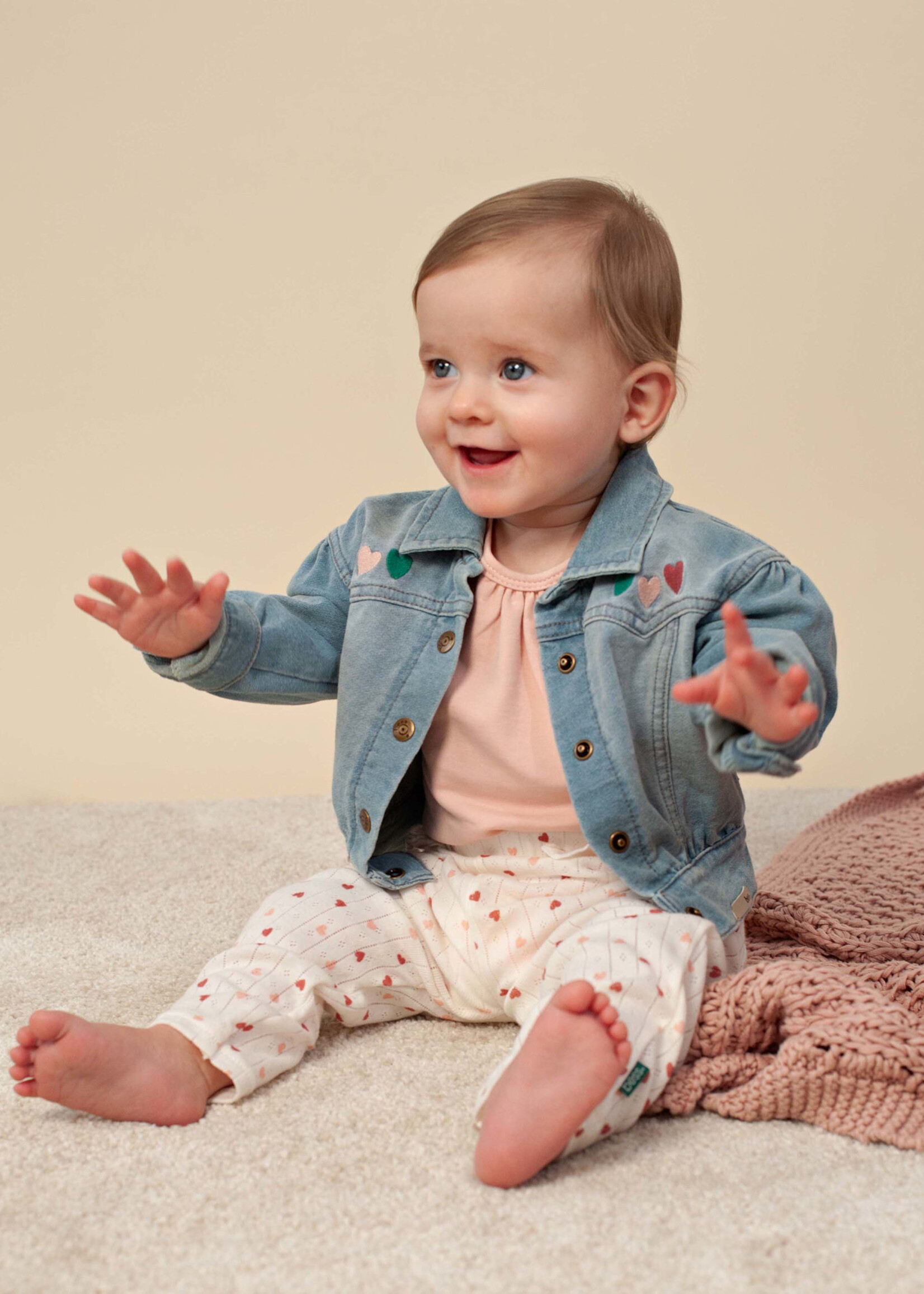 Bess Bess - jacket jog denim hearts stone wash