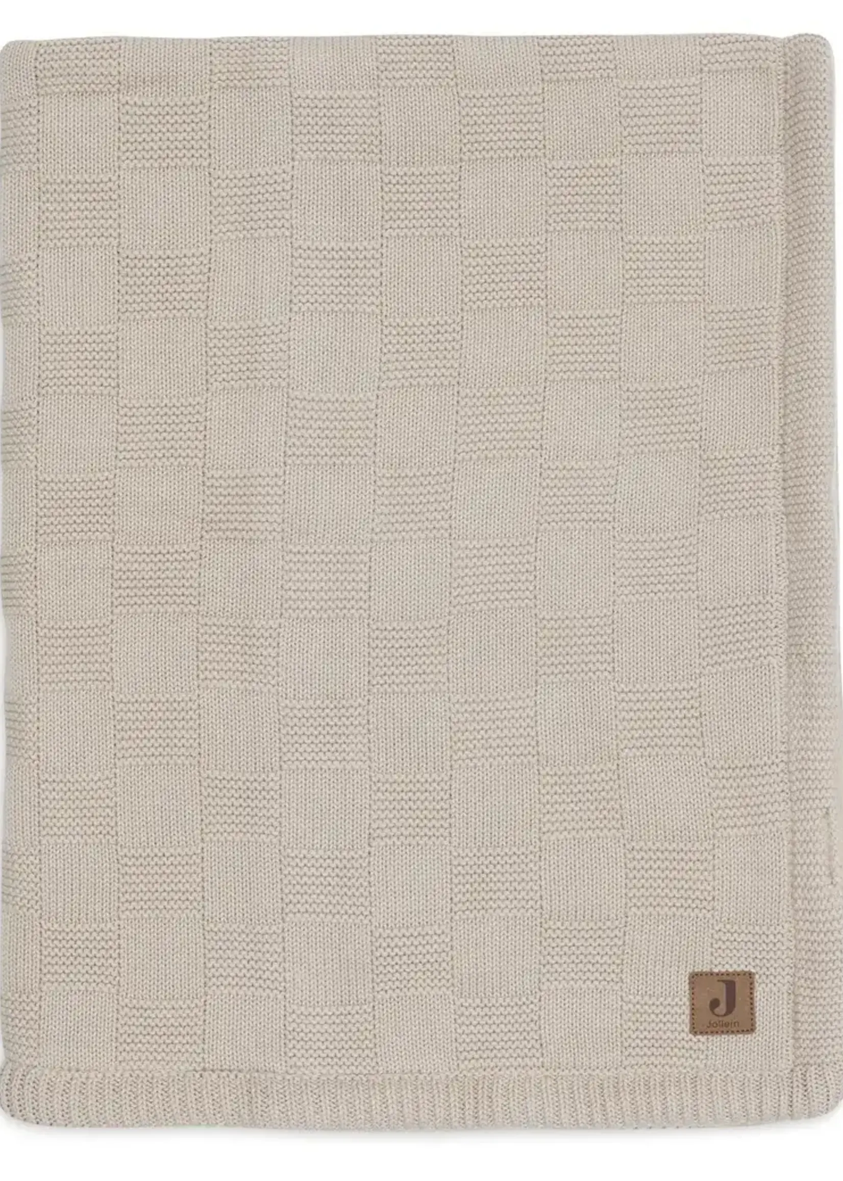 Jollein Jollein - deken wieg 75x100cm box knit warm sand/velvet