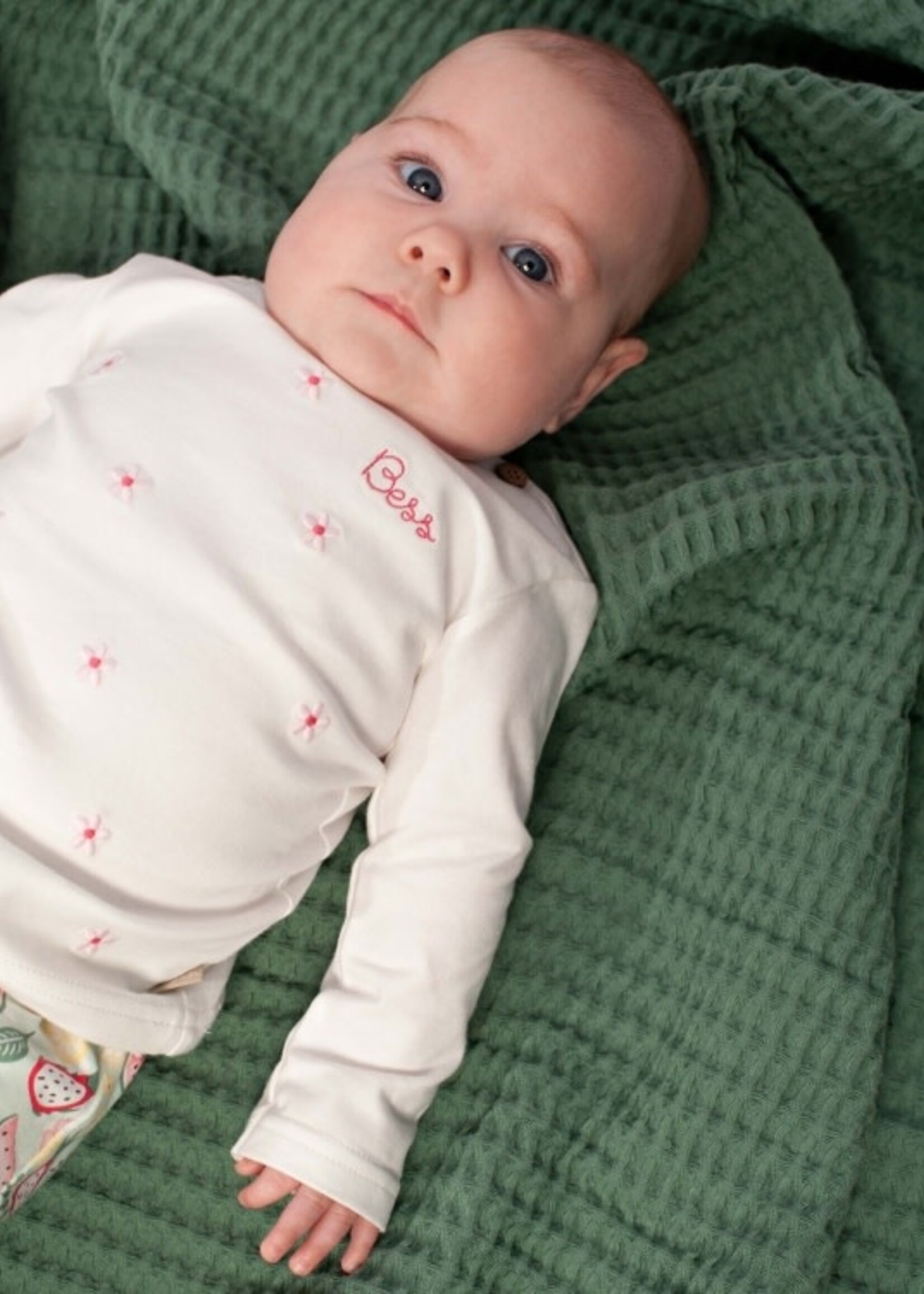 Bess Bess - shirt l.sl. embroidered flowers