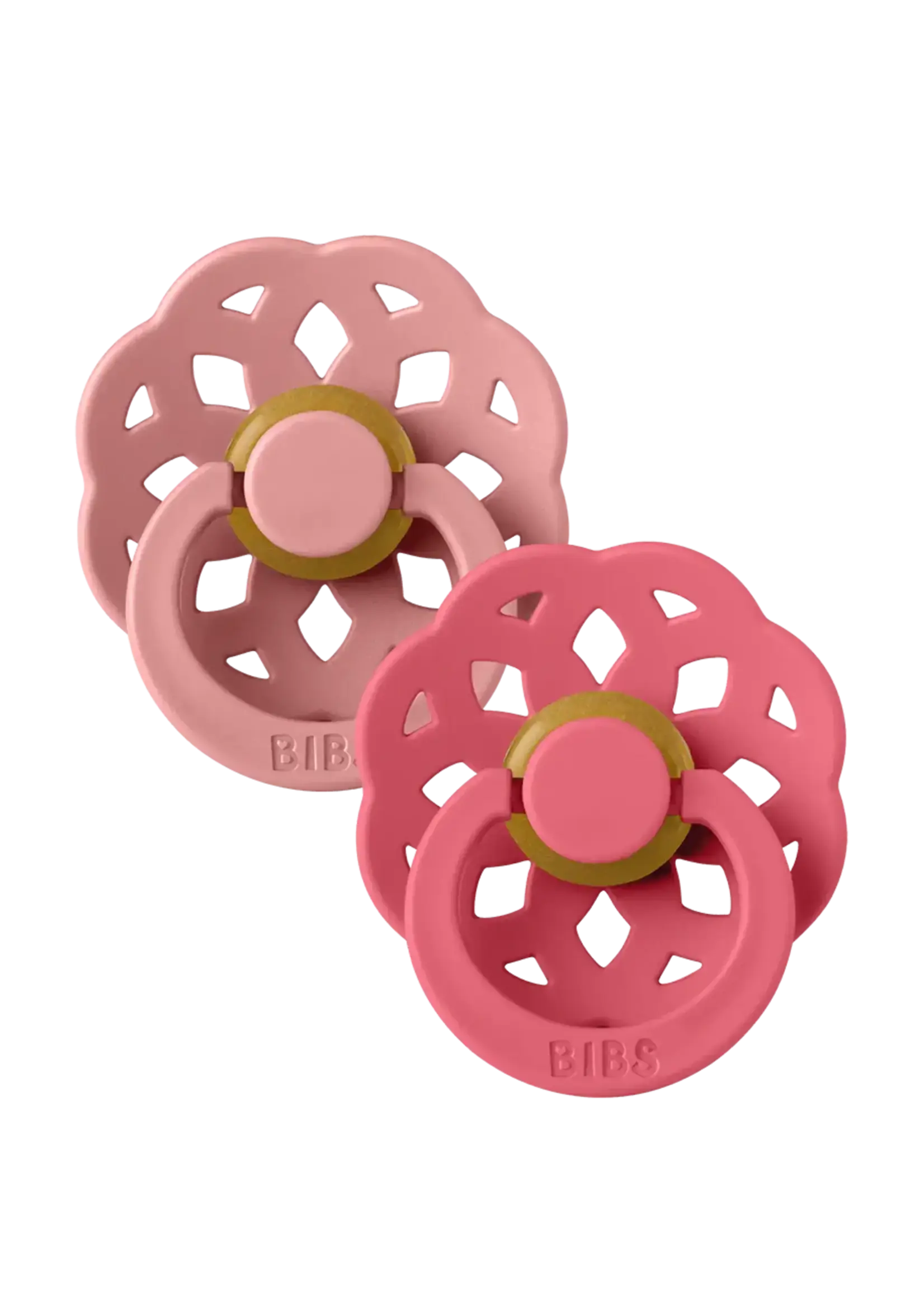 Bibs Bibs - boheme 2 pack round Dusty pink/Coral size 2