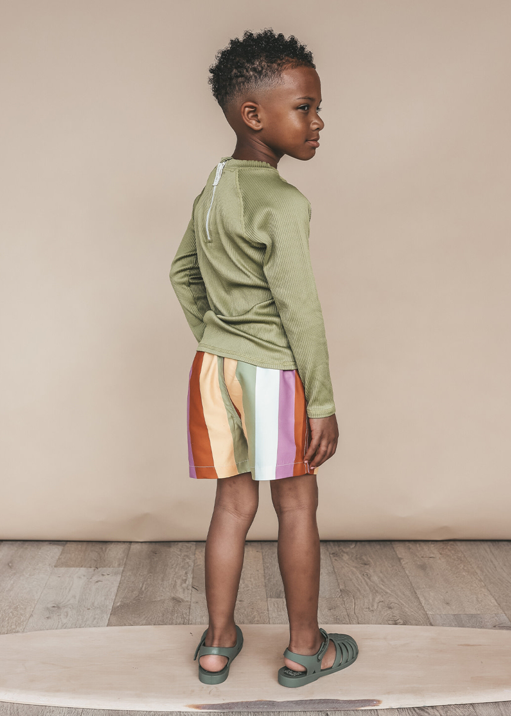 salted stories Salted stories - multi stripe swim short multicolor