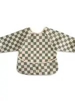 Mushie Mushie - long sleeve bib olive check