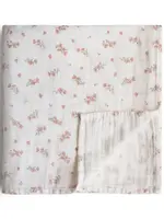 Mushie Mushie - extra-soft muslin swaddle pink flowers