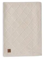 Jollein Jollein - deken ledikant 100x150cm check knit oatmeal/teddy fleece