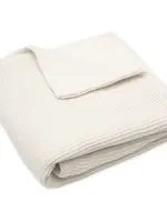 Jollein Jollein - deken ledikant 100x150cm basic knit  ivory/coral fleece