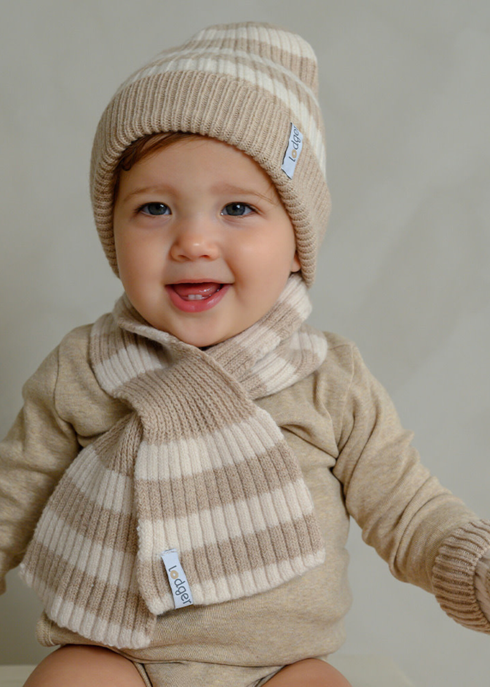 Lodger Lodger - hatter merino wool stipe beige