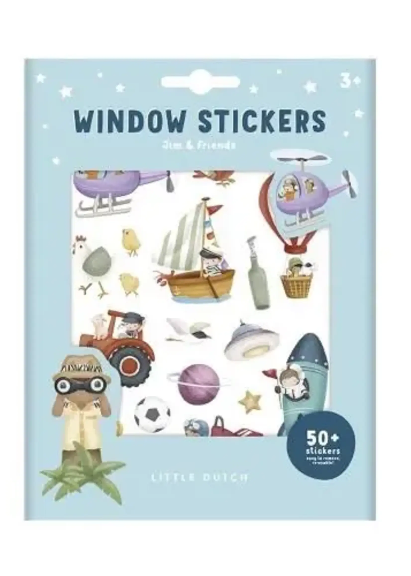 Little Dutch Little Dutch - raamstickers Jim and friends