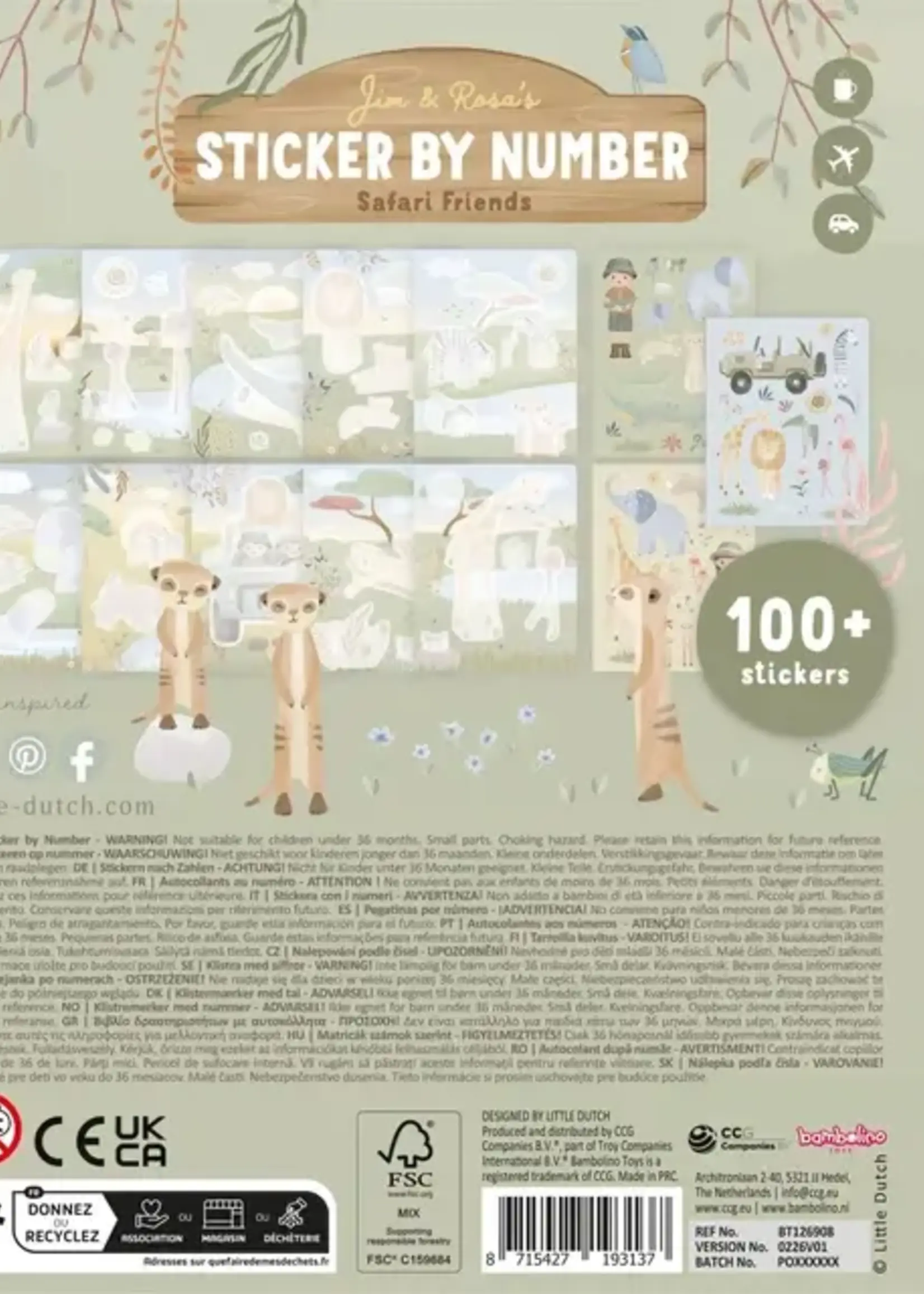 Little Dutch Little Dutch - stickerboek op nummer Rosa