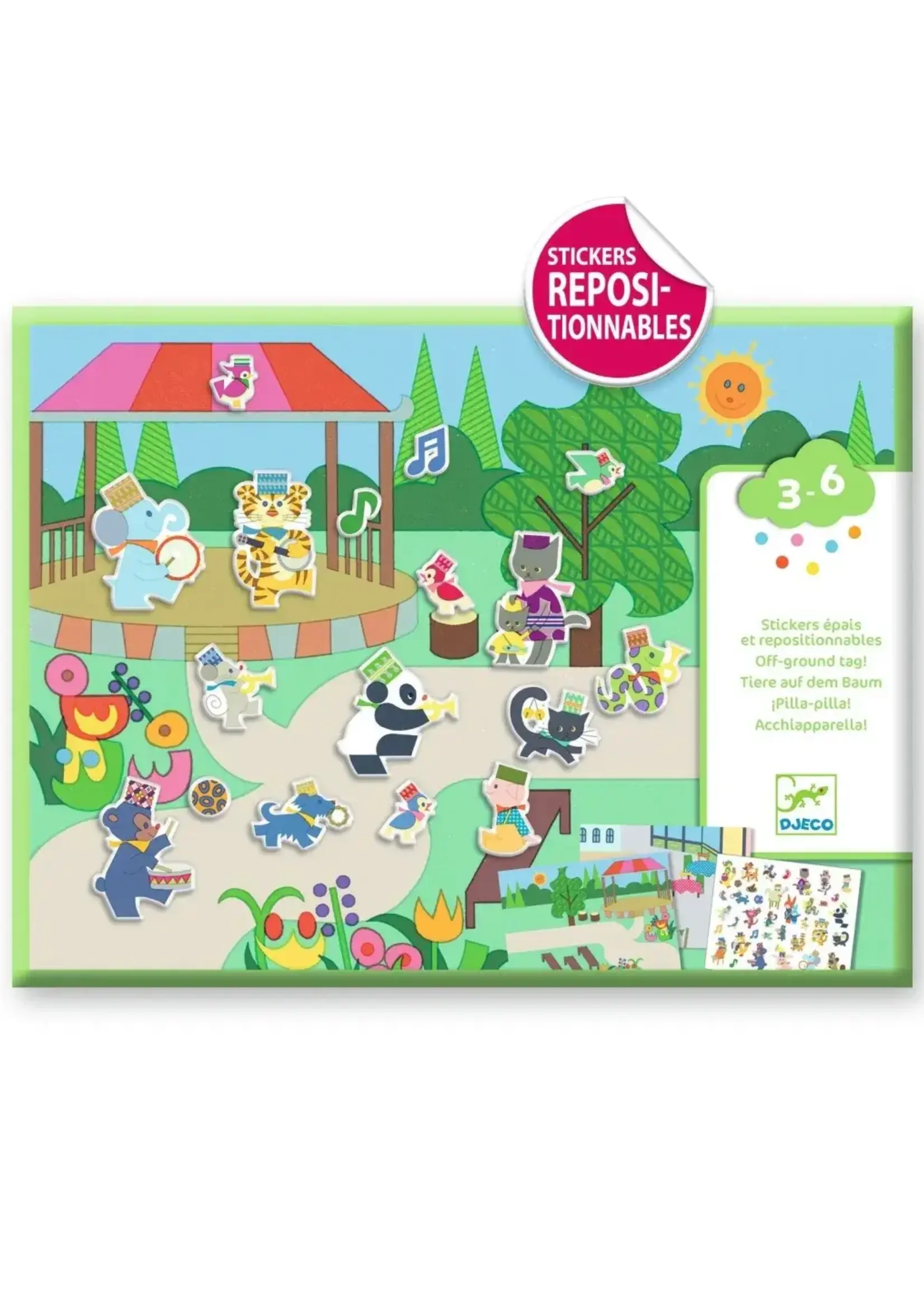 Djeco Djeco - dikke handzame stickers (herbruikbaar) fanfare