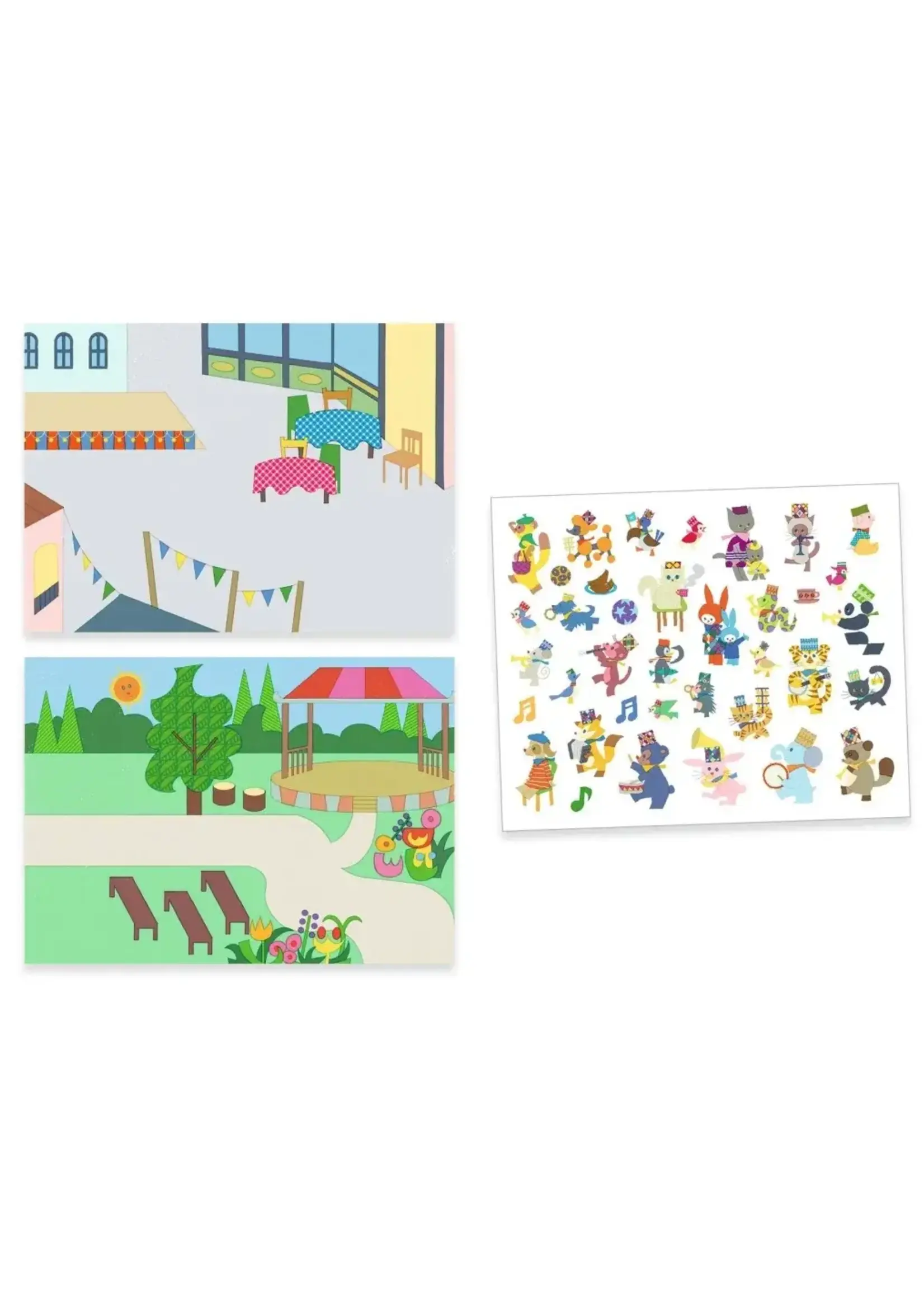 Djeco Djeco - dikke handzame stickers (herbruikbaar) fanfare