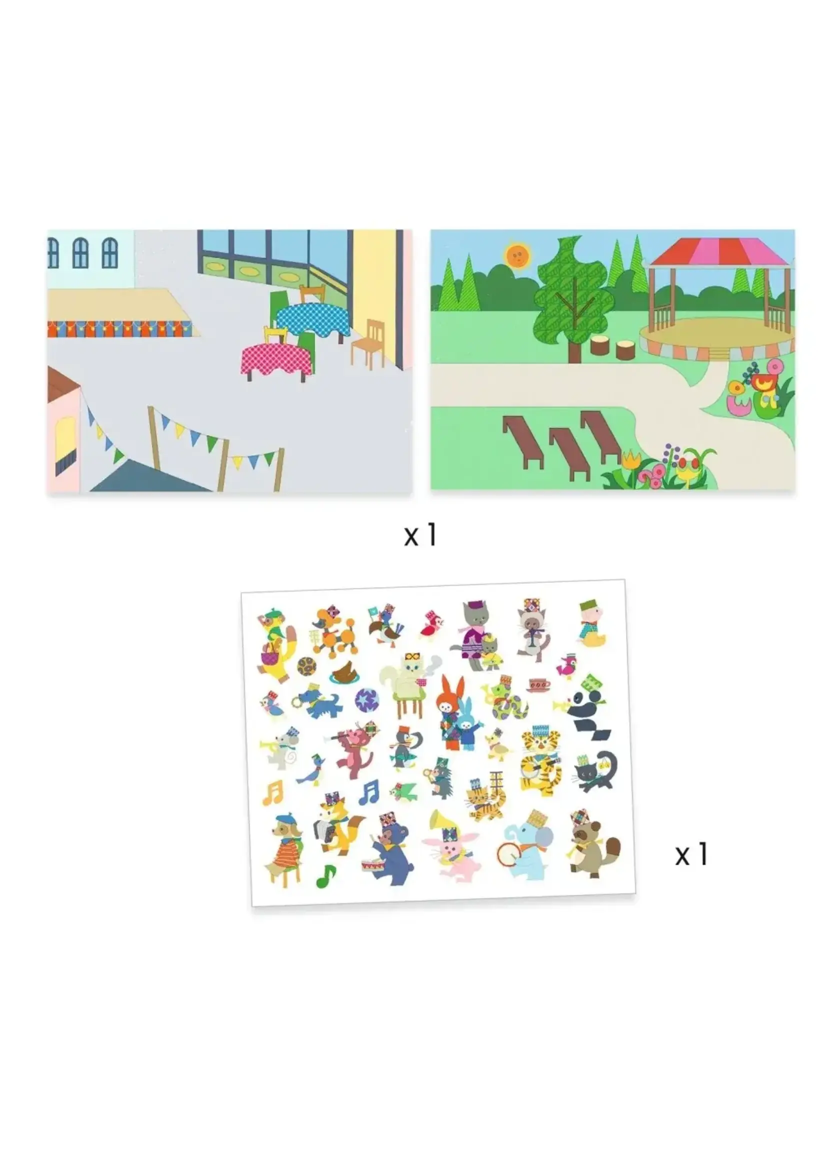 Djeco Djeco - dikke handzame stickers (herbruikbaar) fanfare