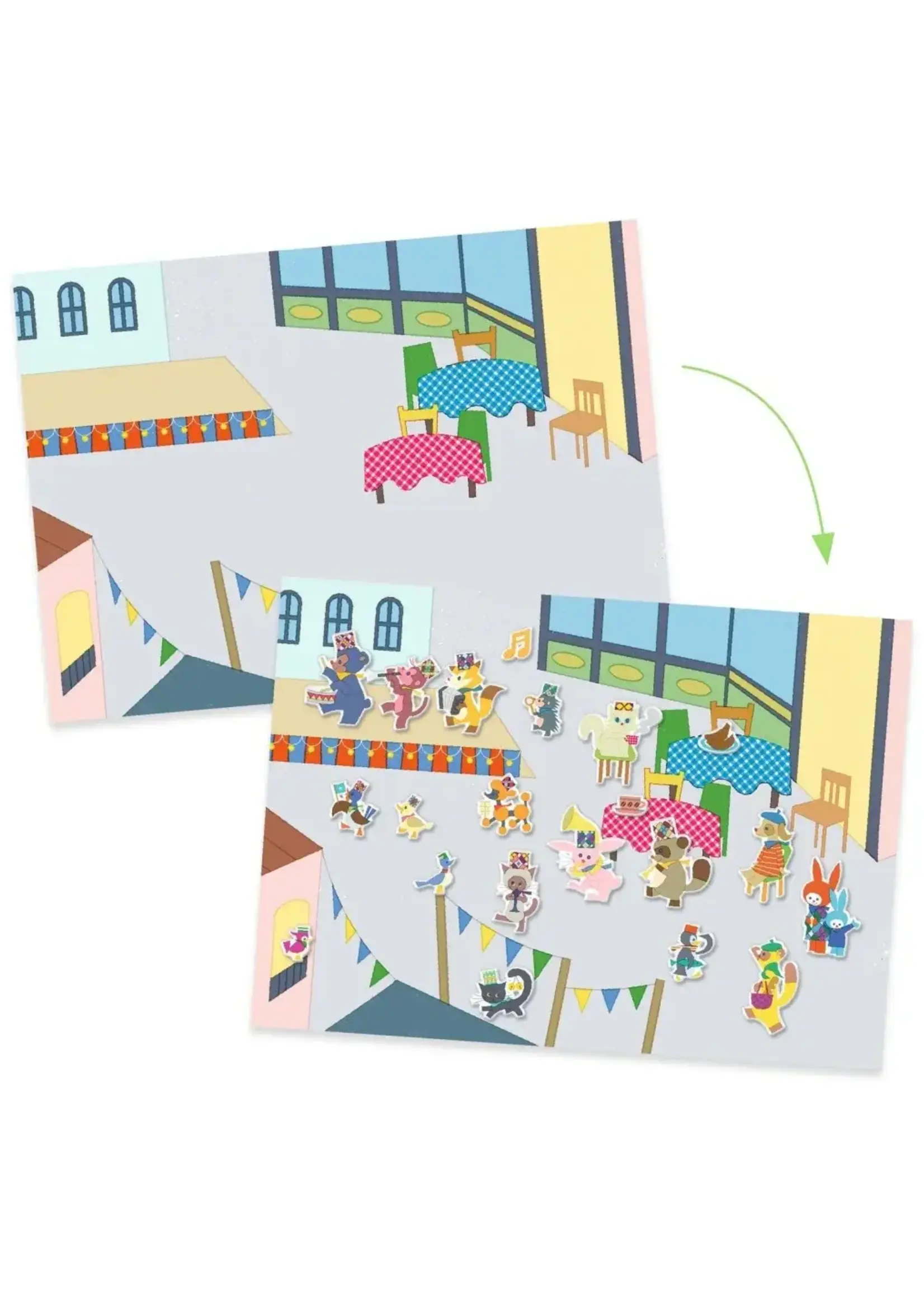 Djeco Djeco - dikke handzame stickers (herbruikbaar) fanfare