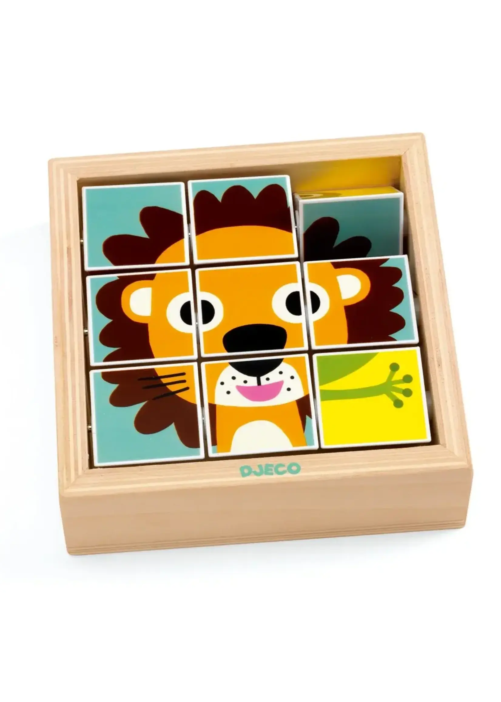 Djeco Djeco - 3 puzzels (leeuw, kikker en panda)