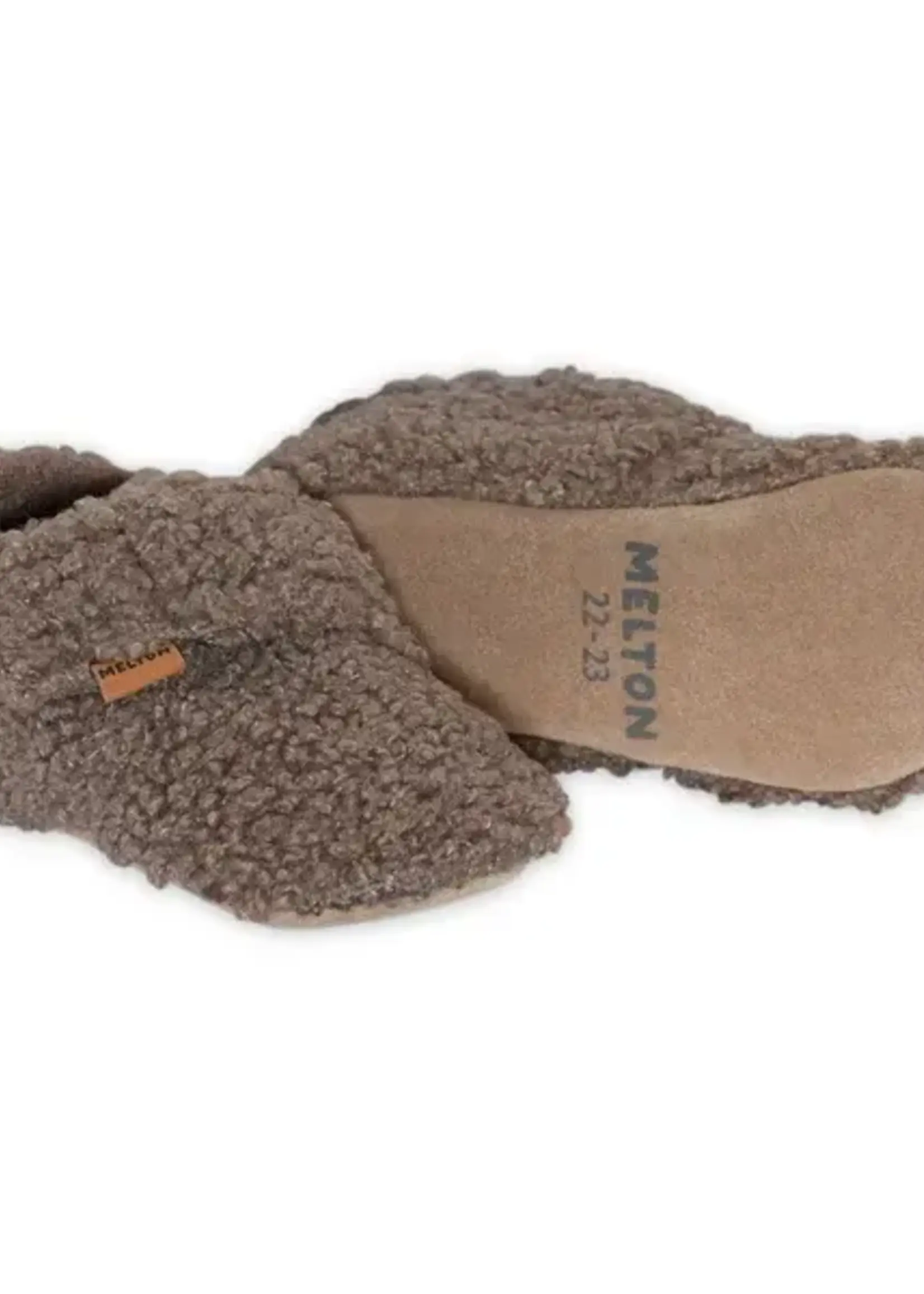 Melton Melton - fluffy slippers taupe