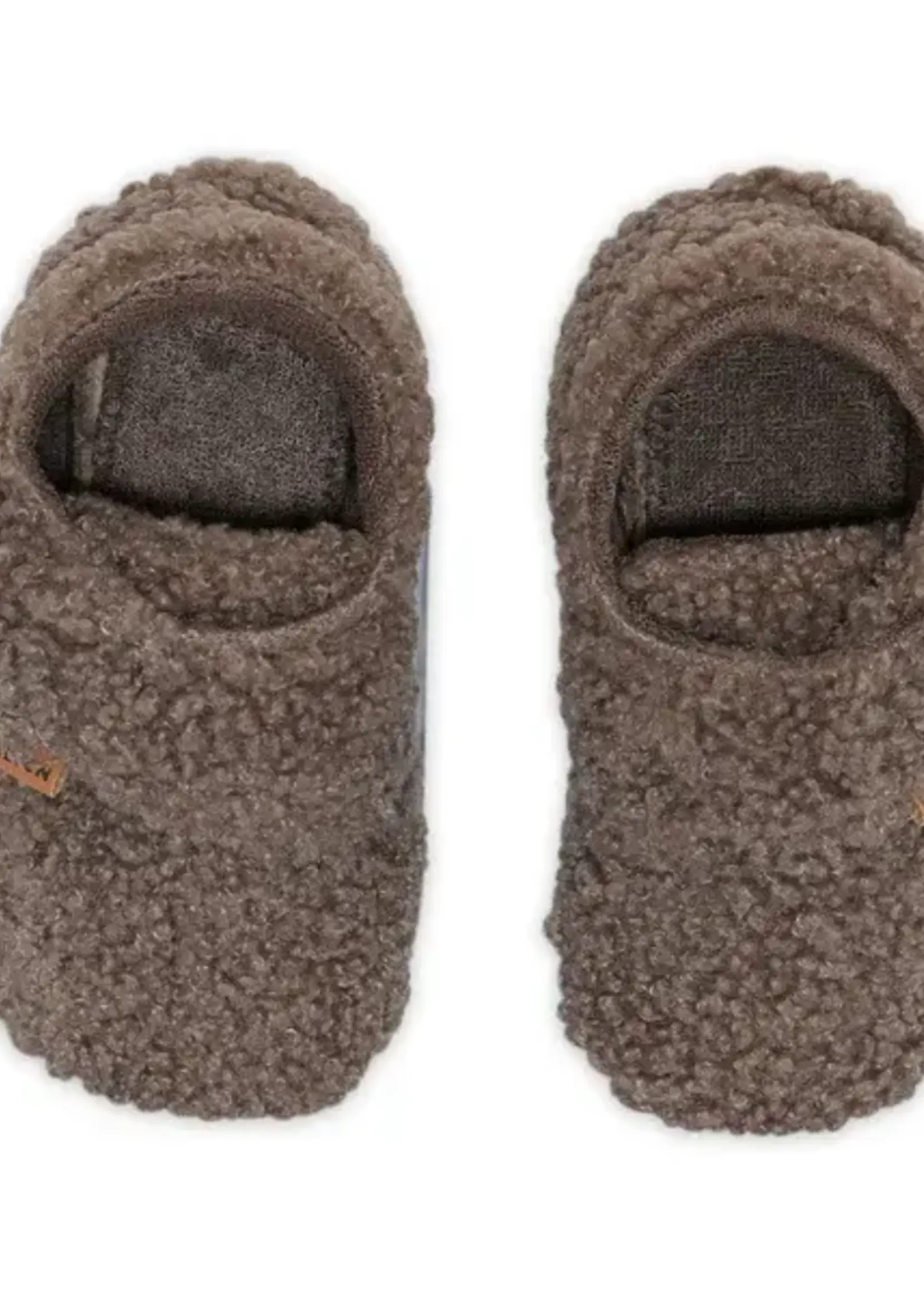 Melton Melton - fluffy slippers taupe
