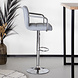 Lizzely Garden & Living Barkruk Anel met armleuning: lichtgrijs leder barstoel Lizzely Garden & Living Barkruk Anel met armleuning: lichtgrijs leder barstoel