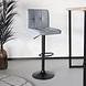 Lizzely Garden & Living Barkruk Anel met rugleuning: lichtgrijs leder barstoel met zwart onderstel Lizzely Garden & Living Barkruk Anel met rugleuning: lichtgrijs leder barstoel met zwart onderstel