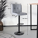 Lizzely Garden & Living Barkruk Anel met rugleuning: lichtgrijs leder barstoel met zwart onderstel Lizzely Garden & Living Barkruk Anel met rugleuning: lichtgrijs leder barstoel met zwart onderstel