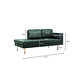 Lizzely Garden & Living Chaise longue Devi bank donkergroen velvet bankstel Lizzely Garden & Living Chaise longue Devi bank donkergroen velvet bankstel