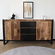 Lizzely Garden & Living Dressoir mangohout Jack bruin zwart ladekast industrieel 160x80cm duurzaam mango kast Lizzely Garden & Living Dressoir mangohout Jack bruin zwart ladekast industrieel 160x80cm duurzaam mango kast