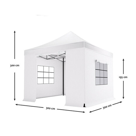 Lizzely Garden & Living Easy up 3x3m wit luxe partytent opvouwbaar Lizzely Garden & Living Easy up 3x3m wit luxe partytent opvouwbaar