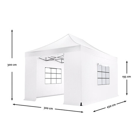 Lizzely Garden & Living Easy up 3x4,5m wit luxe partytent opvouwbaar Lizzely Garden & Living Easy up 3x4,5m wit luxe partytent opvouwbaar