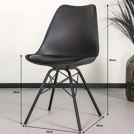 Lizzely Garden & Living Eetkamerstoel Avy met zitvulling zwart eetstoel