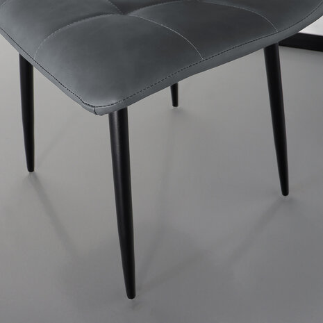 Lizzely Garden & Living Eetkamerstoel Catoo antraciet kunstleder eetstoel Lizzely Garden & Living Eetkamerstoel Catoo antraciet kunstleder eetstoel