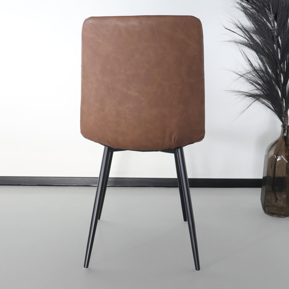 Eetkamerstoel Catoo cognac kunstleder eetstoel Eetkamerstoel Catoo cognac kunstleder eetstoel