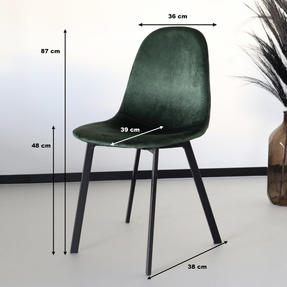 Eetkamerstoel Simpy donkergroen velvet eetstoel Eetkamerstoel Simpy donkergroen velvet eetstoel