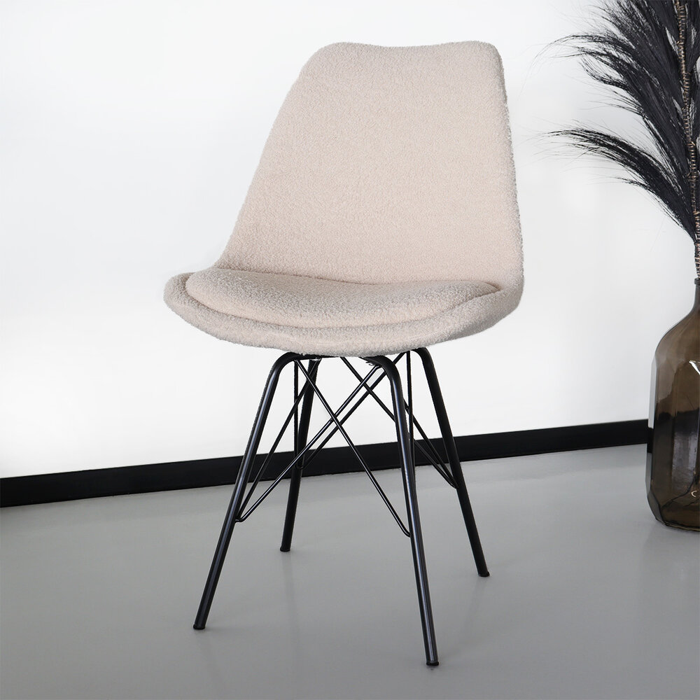 Eetkamerstoel Viga beige teddy eetstoel Eetkamerstoel Viga beige teddy eetstoel