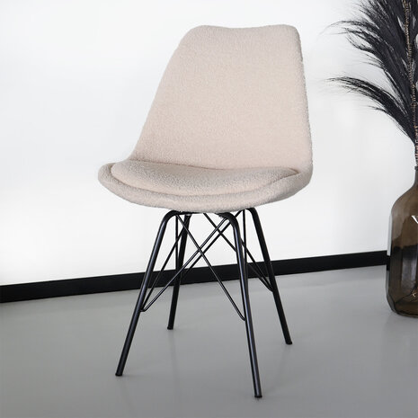 Lizzely Garden & Living Eetkamerstoel Viga beige teddy eetstoel Lizzely Garden & Living Eetkamerstoel Viga beige teddy eetstoel