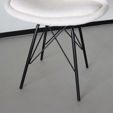 Lizzely Garden & Living Eetkamerstoel Viga gebroken wit teddy eetstoel