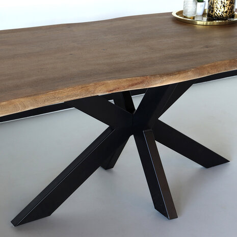 Lizzely Garden & Living Eettafel boomstam mangohout 200cm Indiana industriële duurzaam boomstamtafel mango Lizzely Garden & Living Eettafel boomstam mangohout 200cm Indiana industriële duurzaam boomstamtafel mango