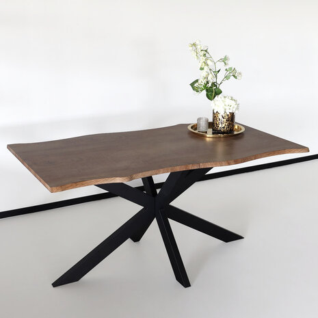 Lizzely Garden & Living Eettafel langwerpig 160cm Jeffo bruin langwerpige tafel