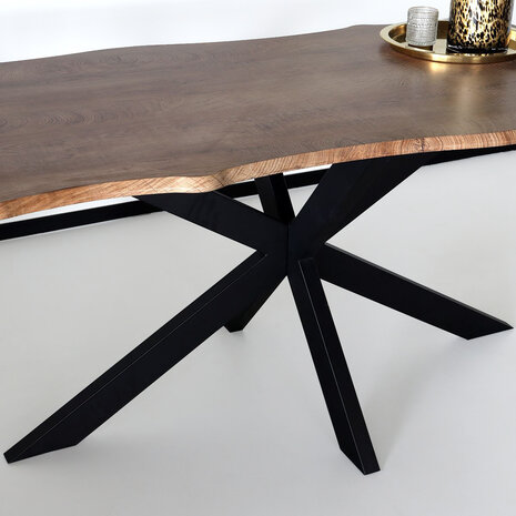 Lizzely Garden & Living Eettafel langwerpig 160cm Jeffo bruin langwerpige tafel