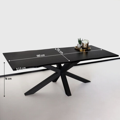 Lizzely Garden & Living Eettafel langwerpig 180cm Jeffo zwart langwerpige tafel Lizzely Garden & Living Eettafel langwerpig 180cm Jeffo zwart langwerpige tafel