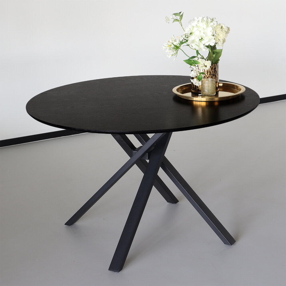 Eettafel rond Ronsi Antoinette zwart 140cm ronde tafel Eettafel rond Ronsi Antoinette zwart 140cm ronde tafel