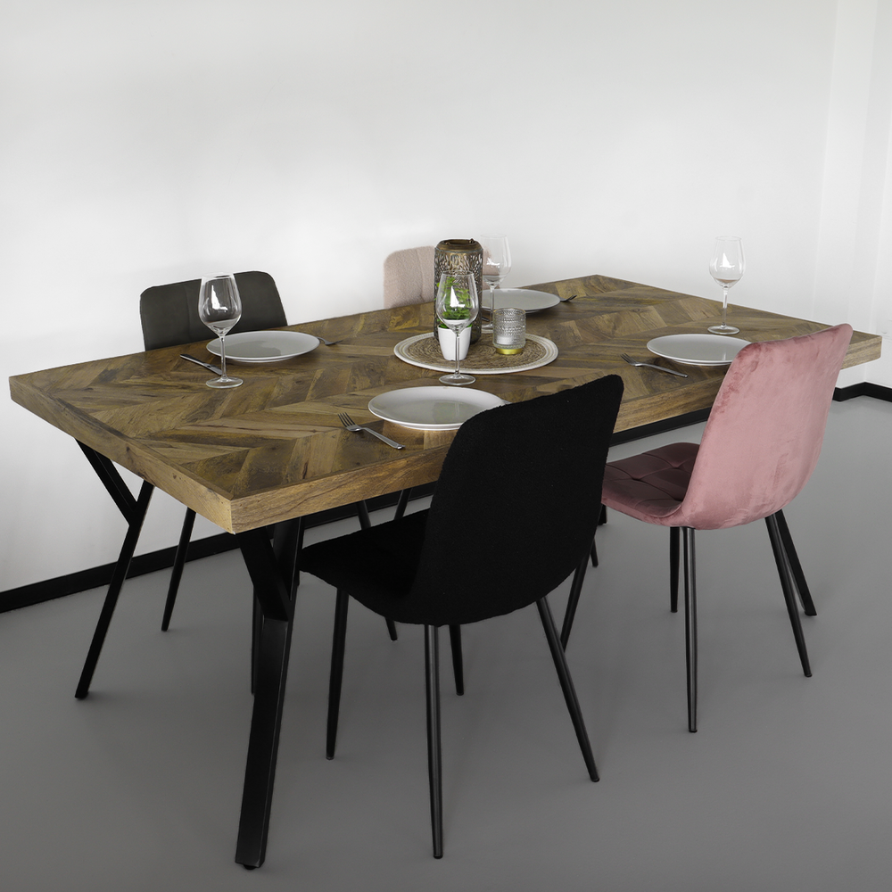 Eettafel visgraat Danae 180x100cm tafel rechthoekig duurzaam mangohout mango eetkamertafel Eettafel visgraat Danae 180x100cm tafel rechthoekig duurzaam mangohout mango eetkamertafel
